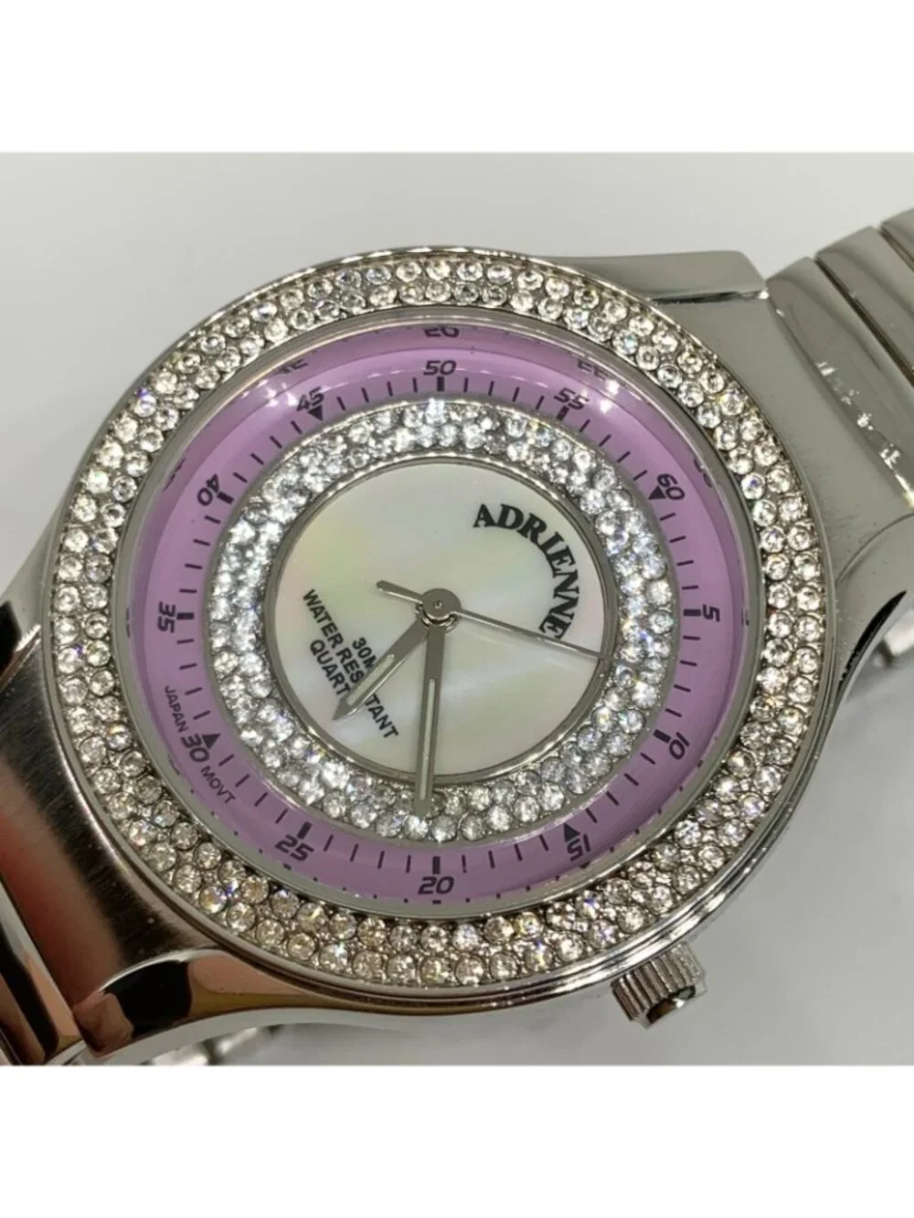 Adrienne women’s watch limited edition silver tone 36mm quartz mop dial running